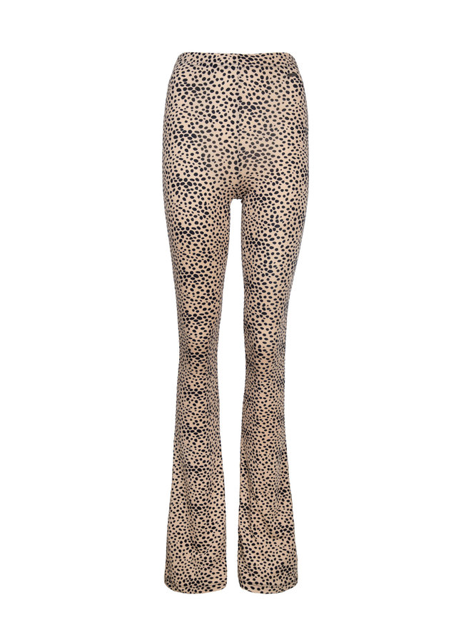 Cheetah flare pants beige