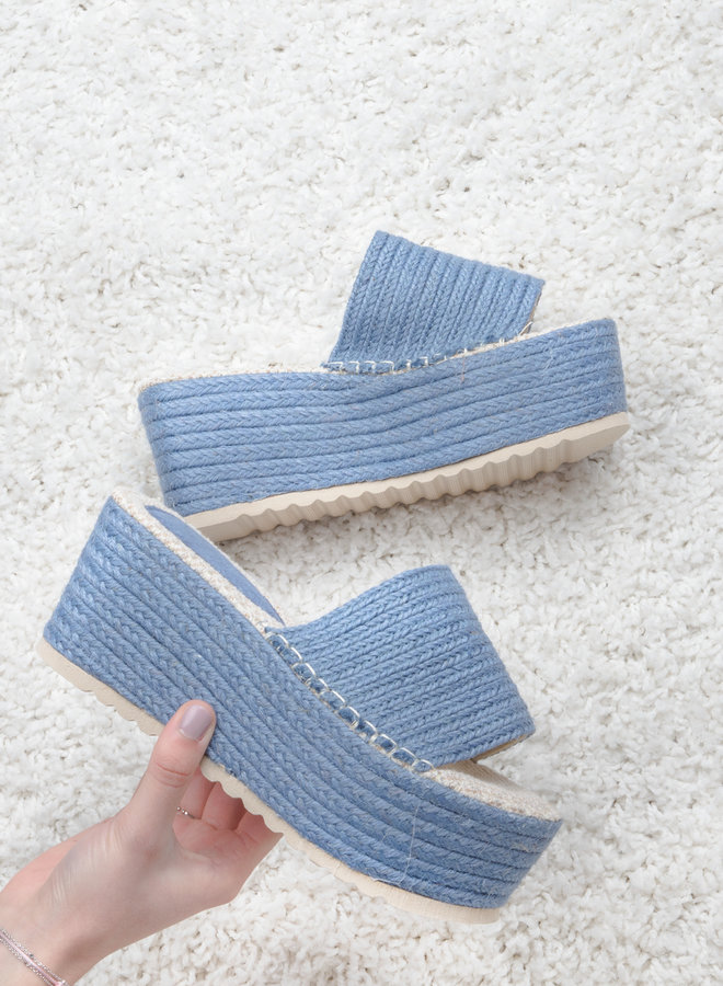 Slipper platform Coco blue