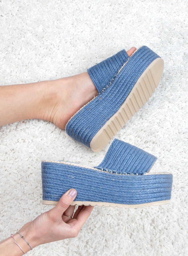 Slipper platform Coco blue