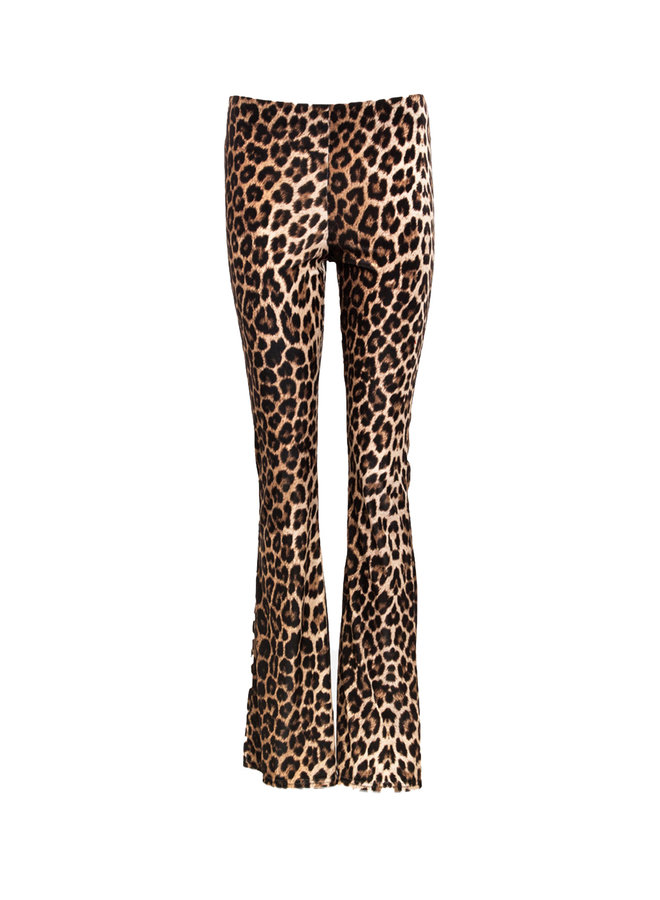 Leopard flared broek