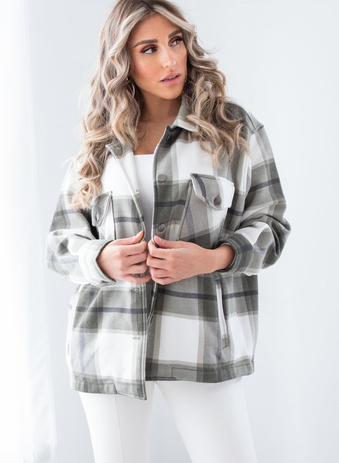 Tartan blouse Clair kaki