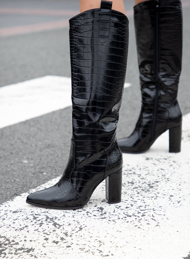 Zwarte croco laars Fay maat 36 en 37