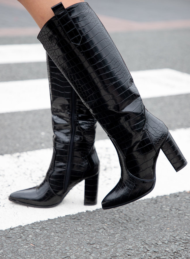 Zwarte croco laars Fay maat 36 en 37