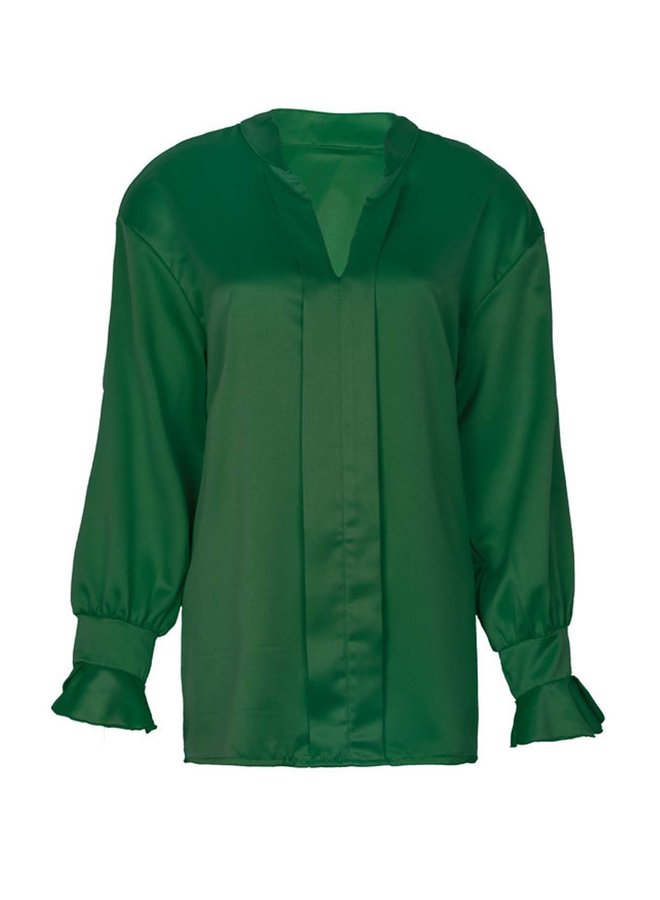 Satin blouse Meggie groen