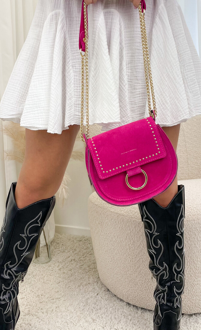 Tas suède fuchsia