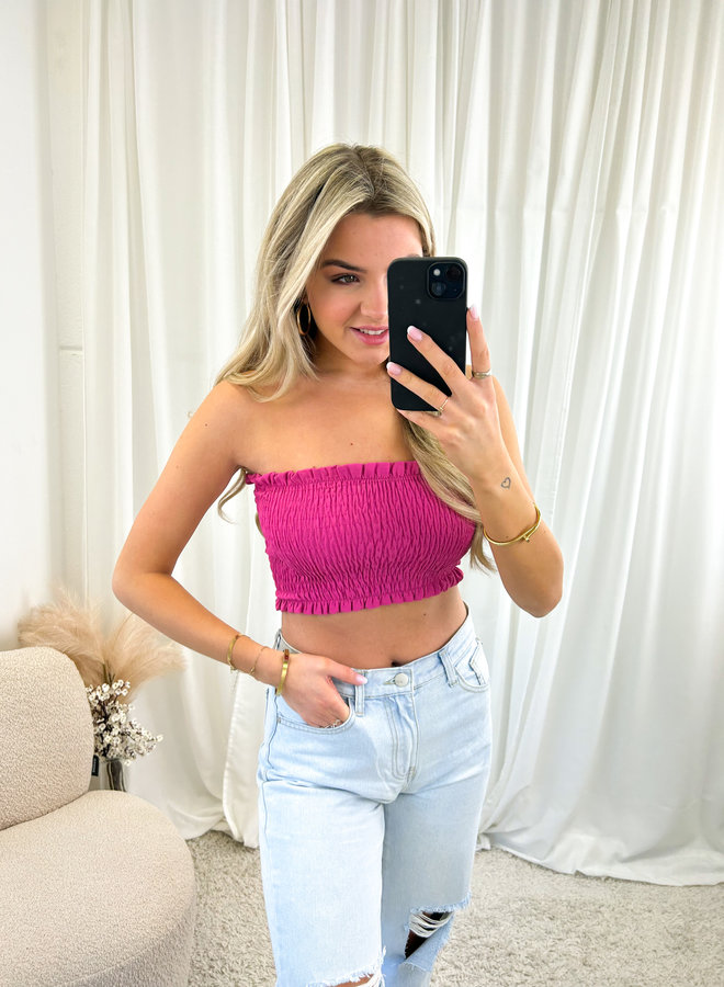 Strapless top roze