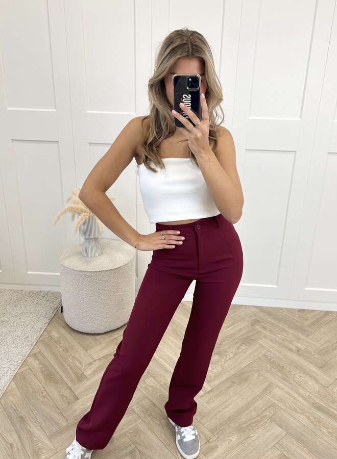 Pantalon Esther bordeauxrood