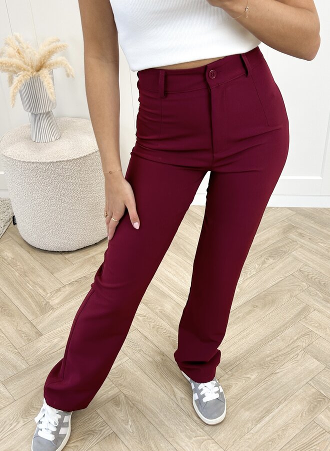 Pantalon Esther bordeauxrood