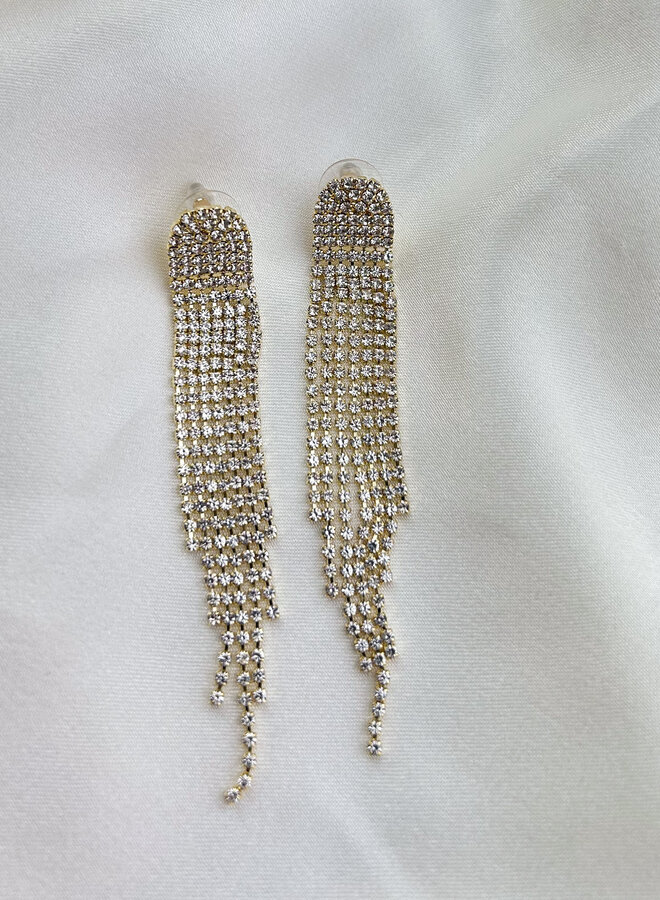 Earring waterfall goud