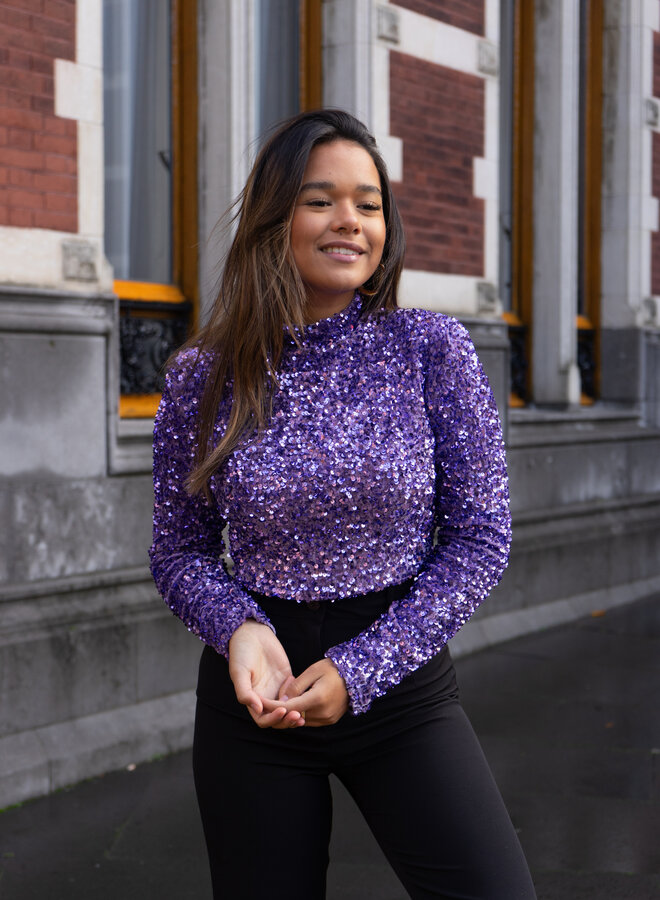 Glitter top Fenna paars