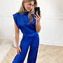 Jumpsuit satin Lily blauw ( PRE ORDER )
