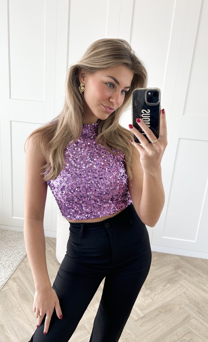 Glitter top Romée lila