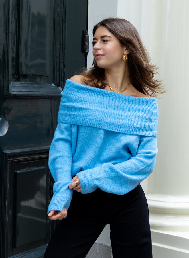 Off shoulder trui Selena blauw