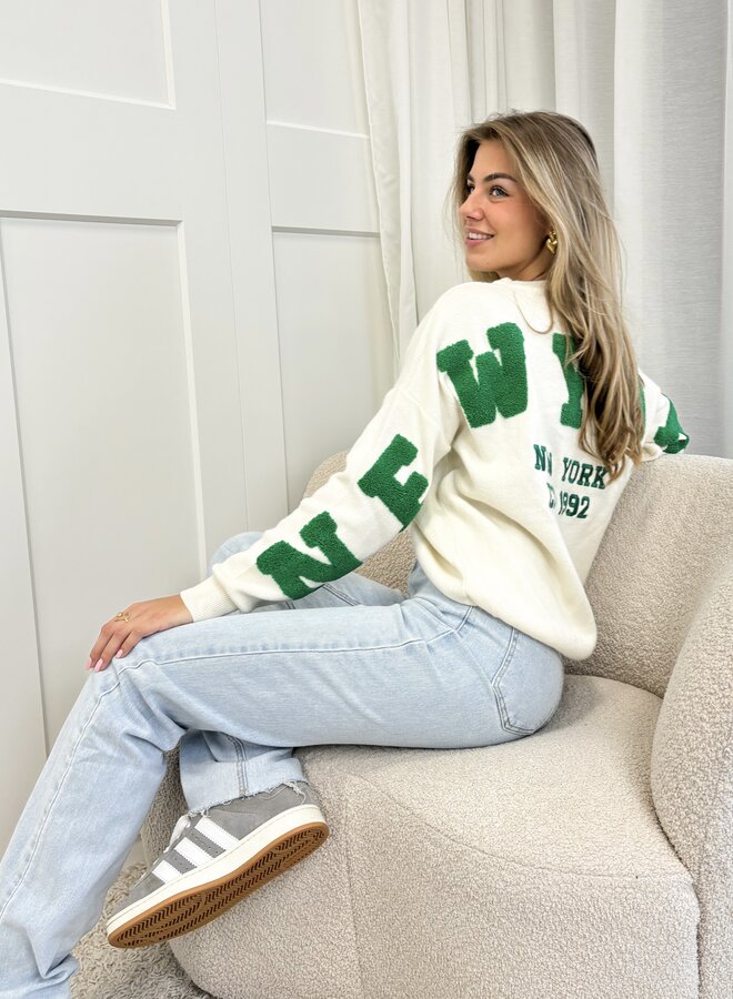 New York trui groen