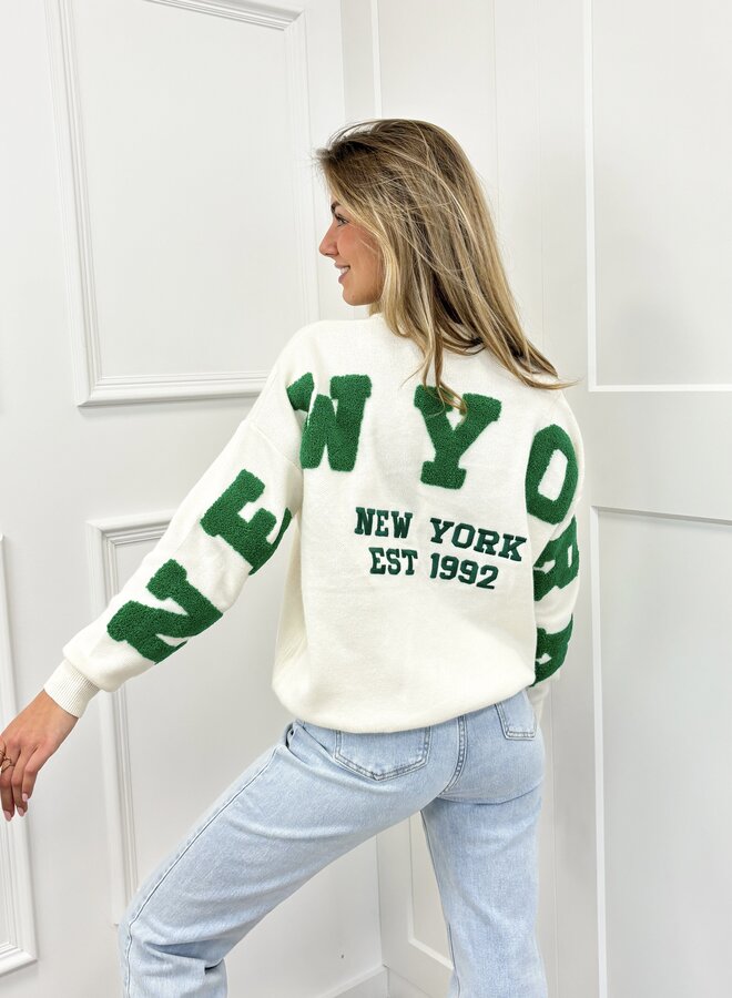 New York trui groen