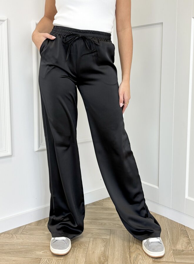 Satin broek Tess zwart