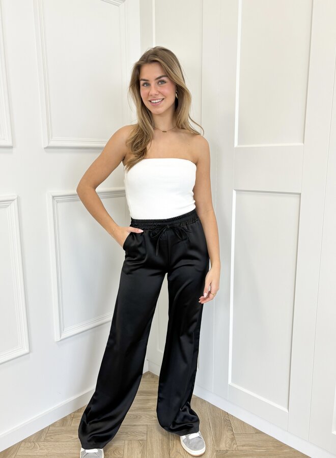 Satin broek Tess zwart