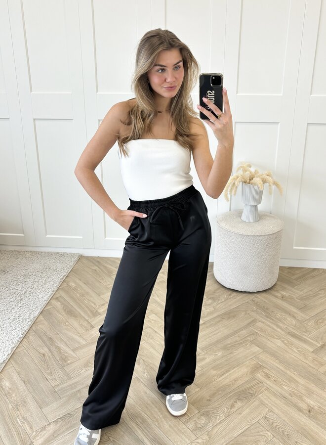 Satin broek Tess zwart