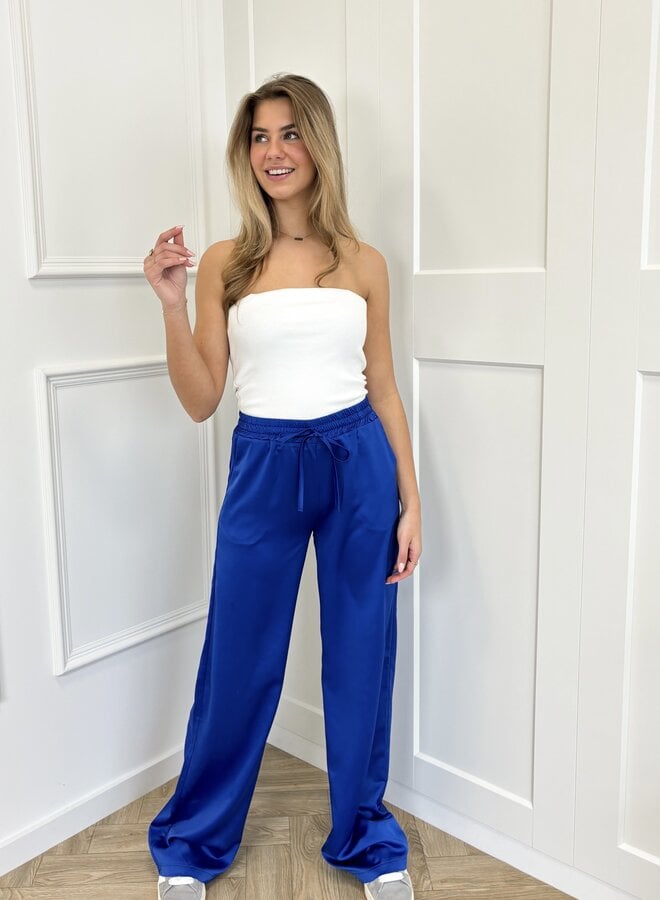 Satin broek Tess blauw