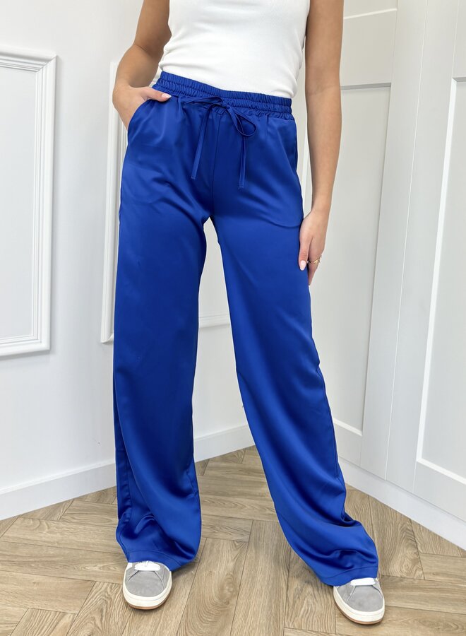 Satin broek Tess blauw