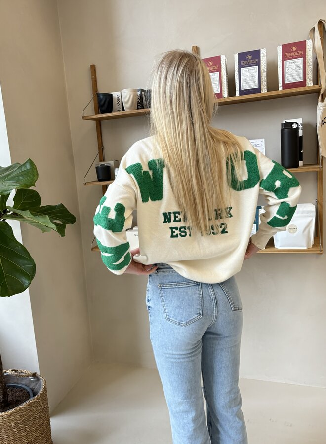 New York trui groen