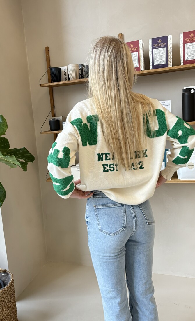 New York trui groen