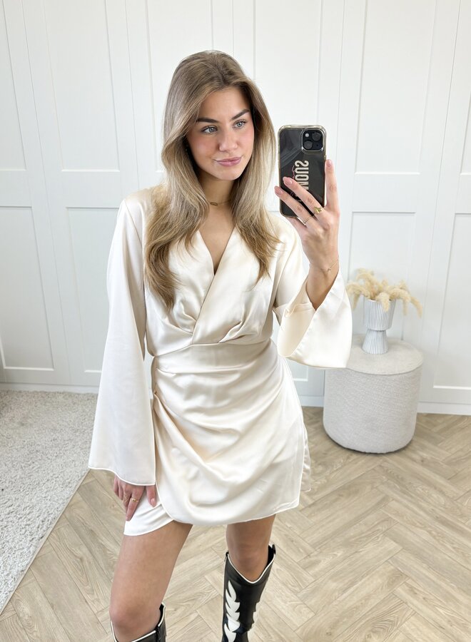 Satin dress Sofie beige