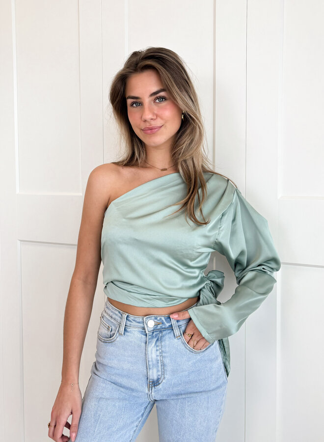 Topje satin Fabien mint