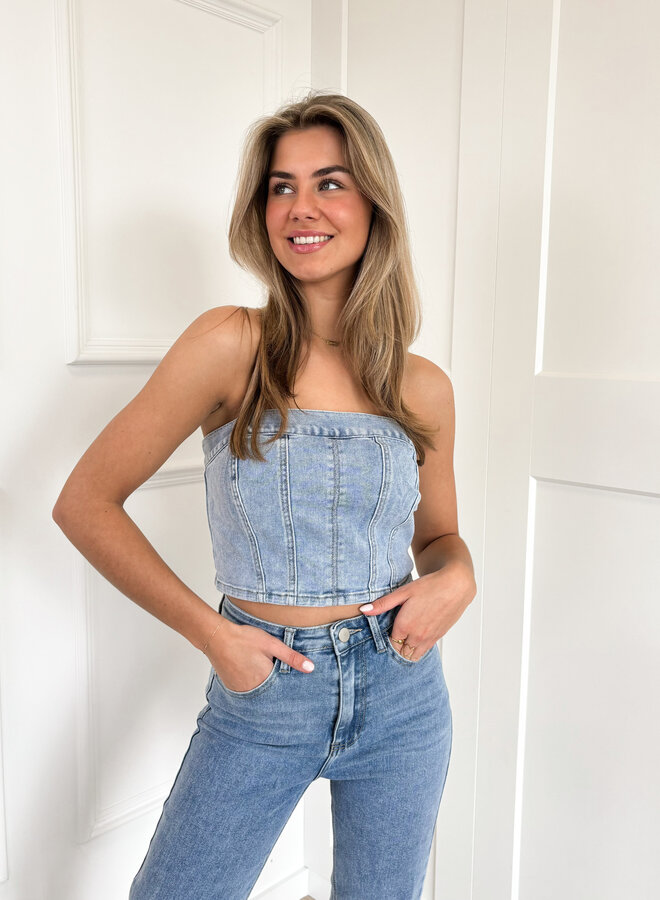 Strapless denim top Esmee