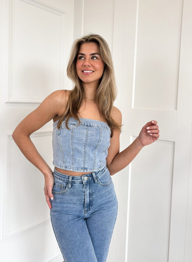 Strapless denim top Esmee