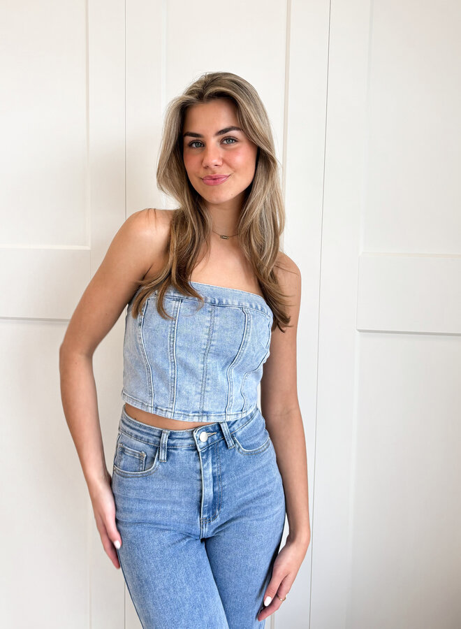 Strapless denim top Esmee