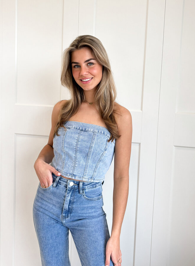 Strapless denim top Esmee