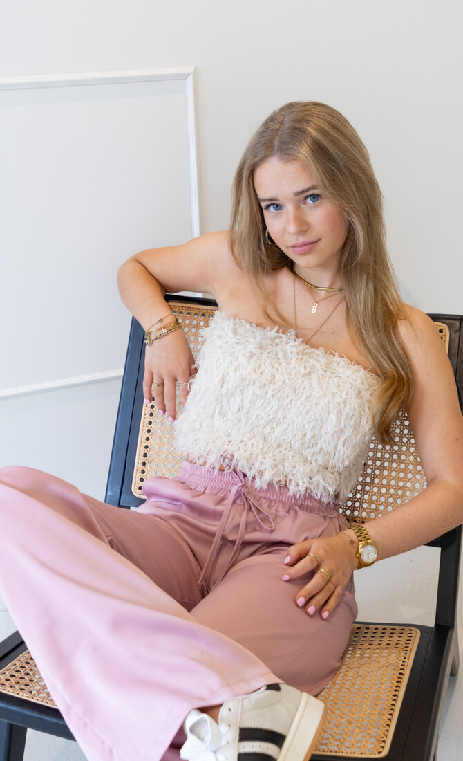 Strapless veren top beige