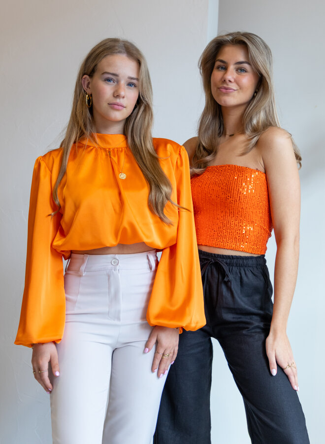 Blouse satin Nora oranje