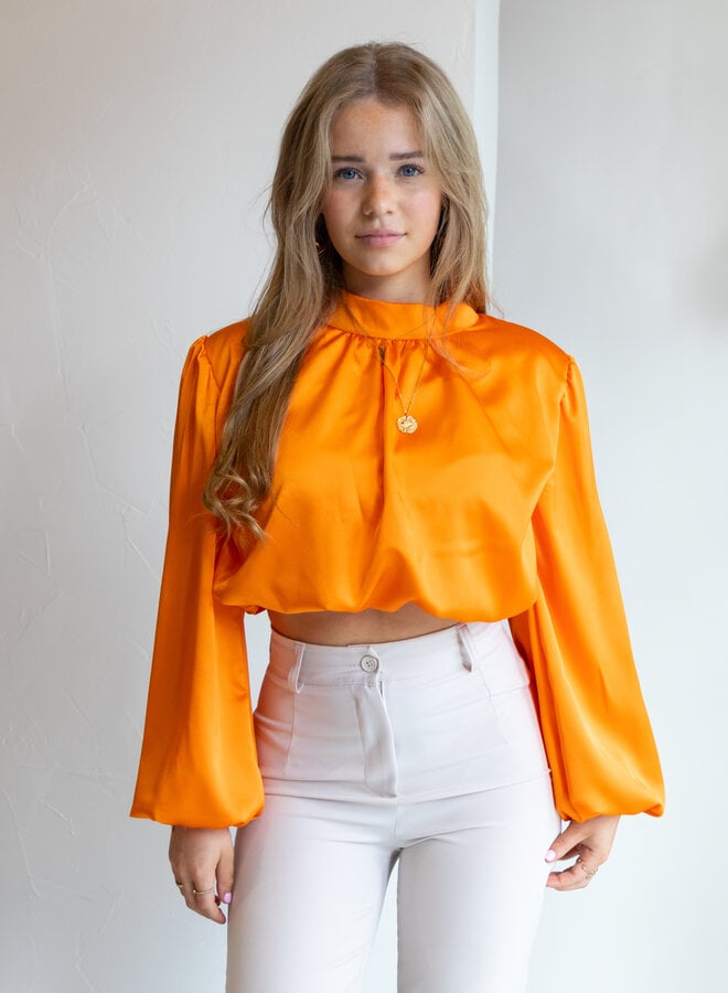 Blouse satin Nora oranje