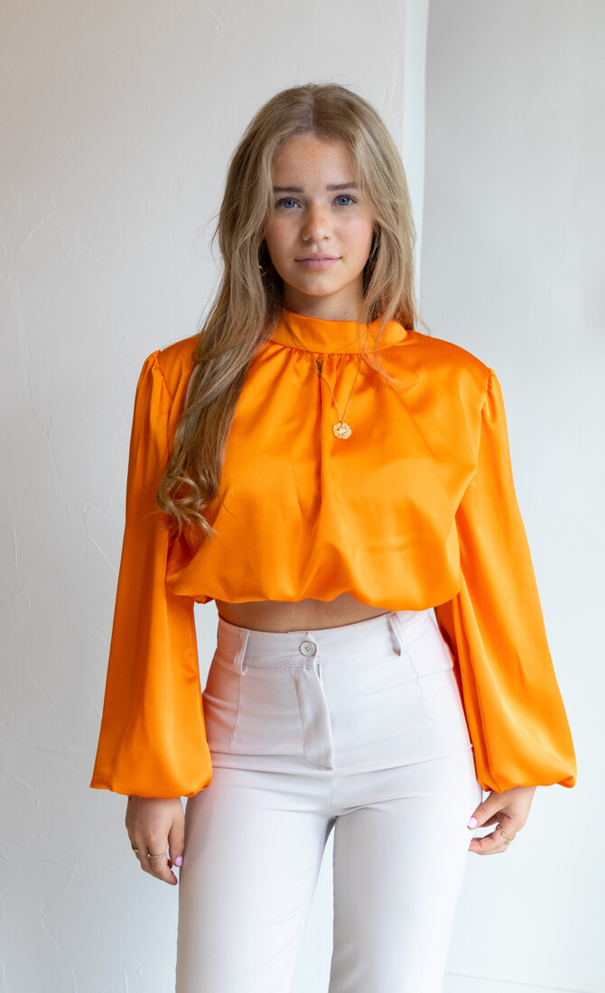 Blouse satin Nora oranje