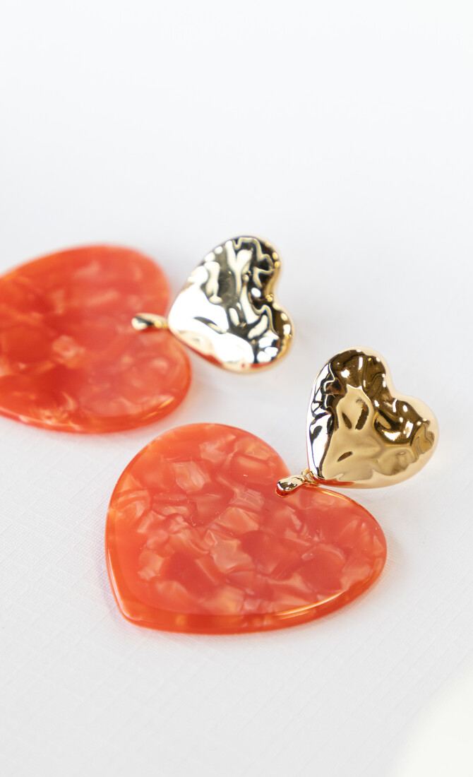 Oorbellen hart van oranje
