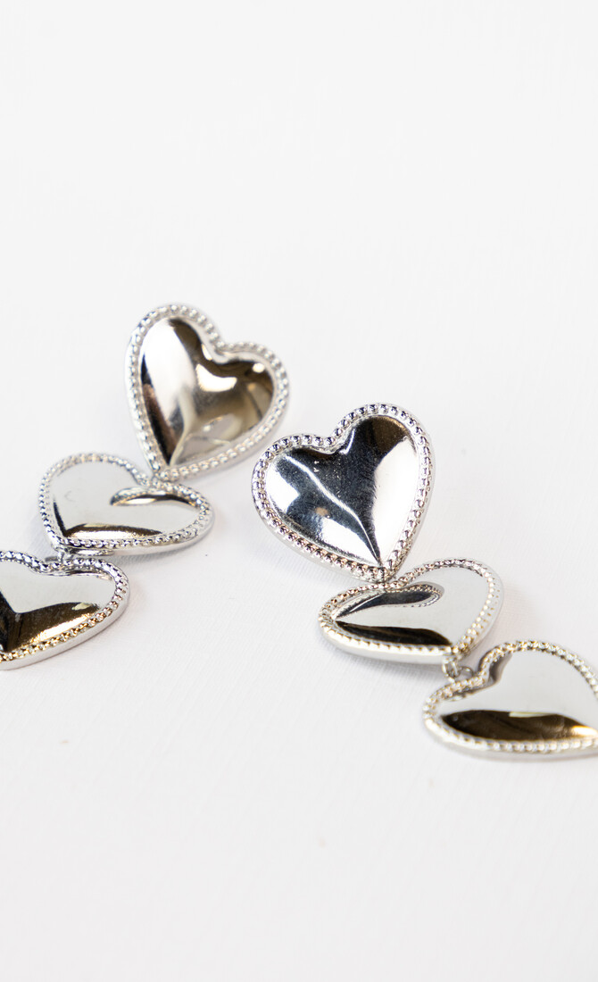Waterfall oorbel heart zilver