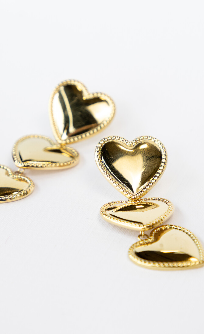 Waterfall oorbel heart goud