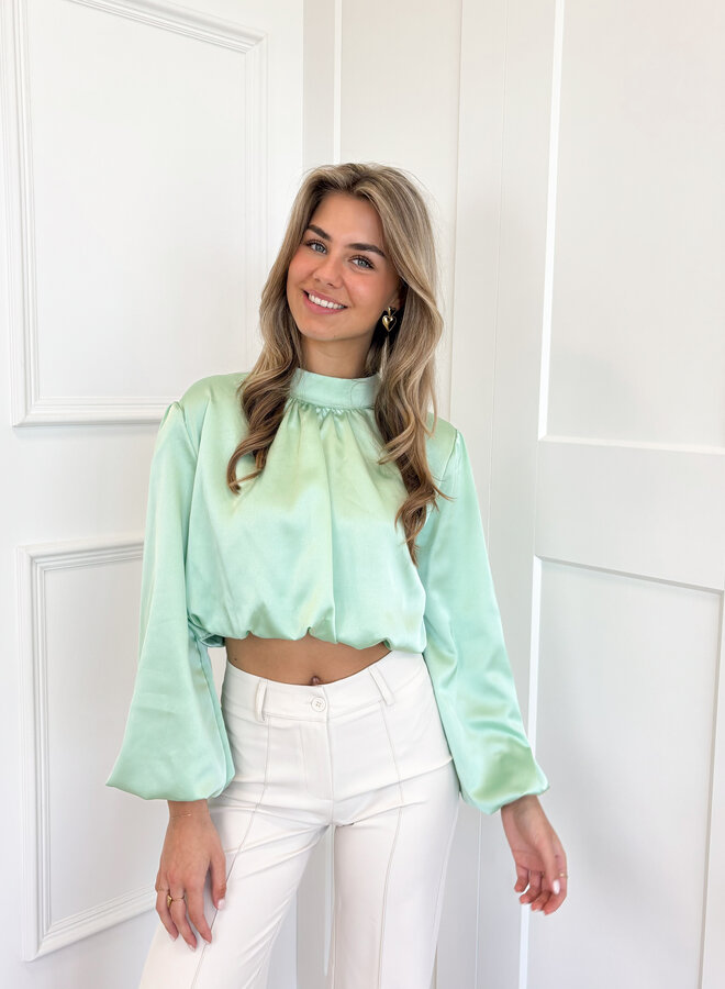 Blouse satin Nora mint