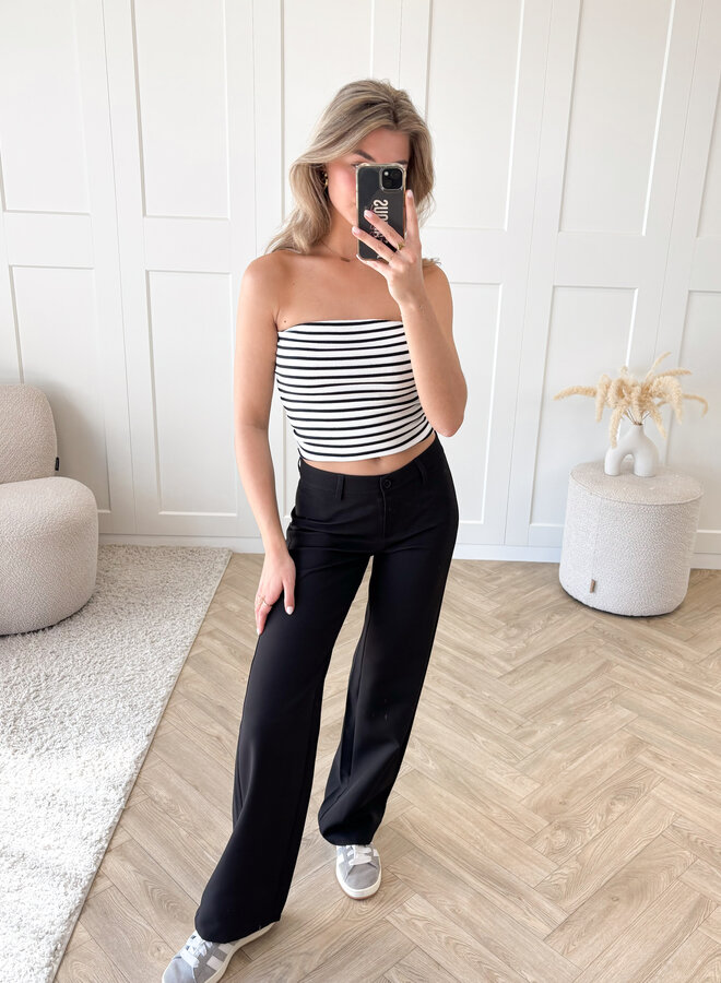 Low waist pantalon Anouk zwart