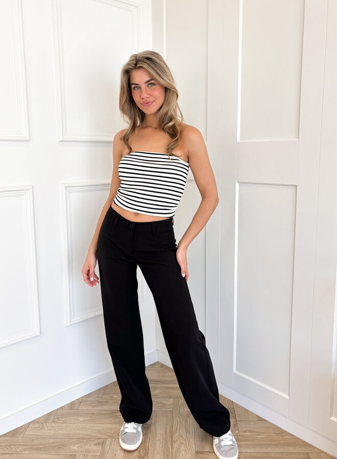 Low waist pantalon Anouk zwart