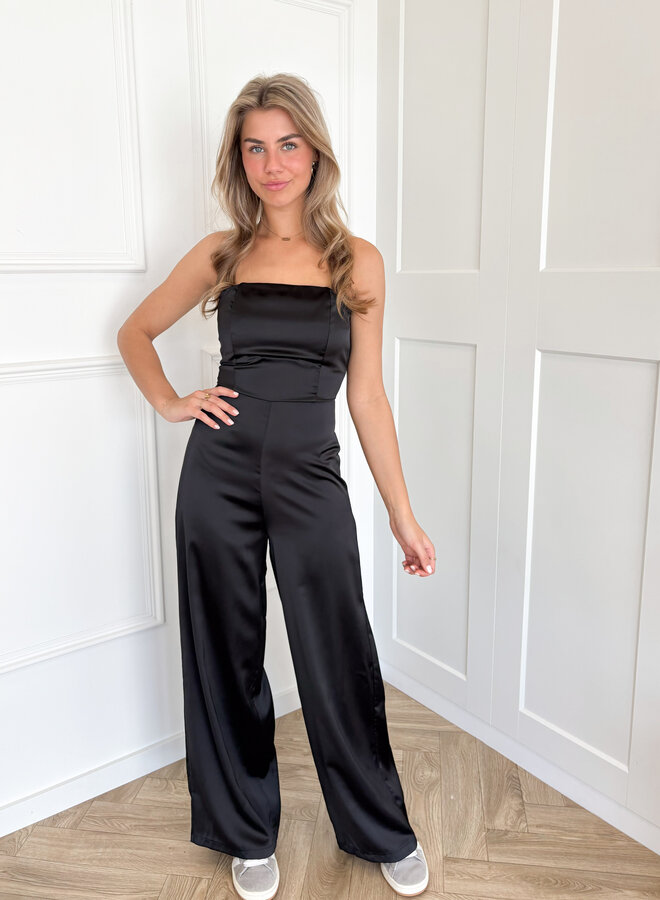 Strapless jumpsuit Evi zwart