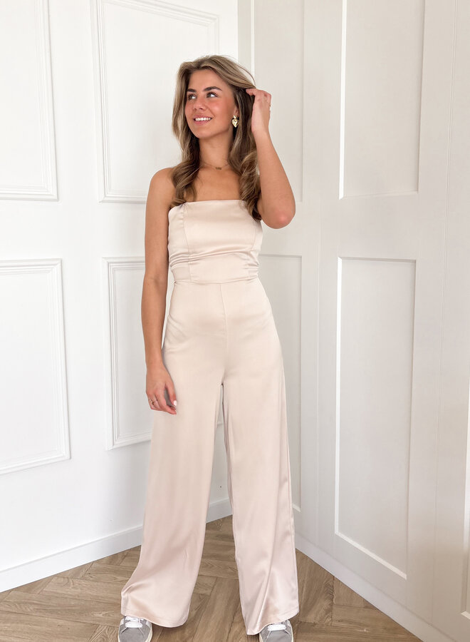 Strapless jumpsuit Evi beige