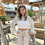 Gehaakte top Lara beige