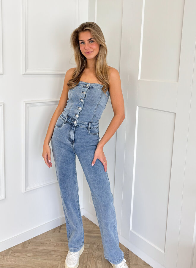 Denim jumpsuit Olivia blauw