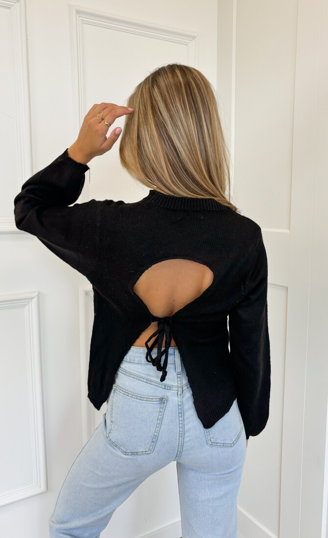 Trui open back Bobbie zwart