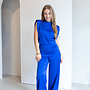 Jumpsuit satin Lily blauw ( PRE ORDER )