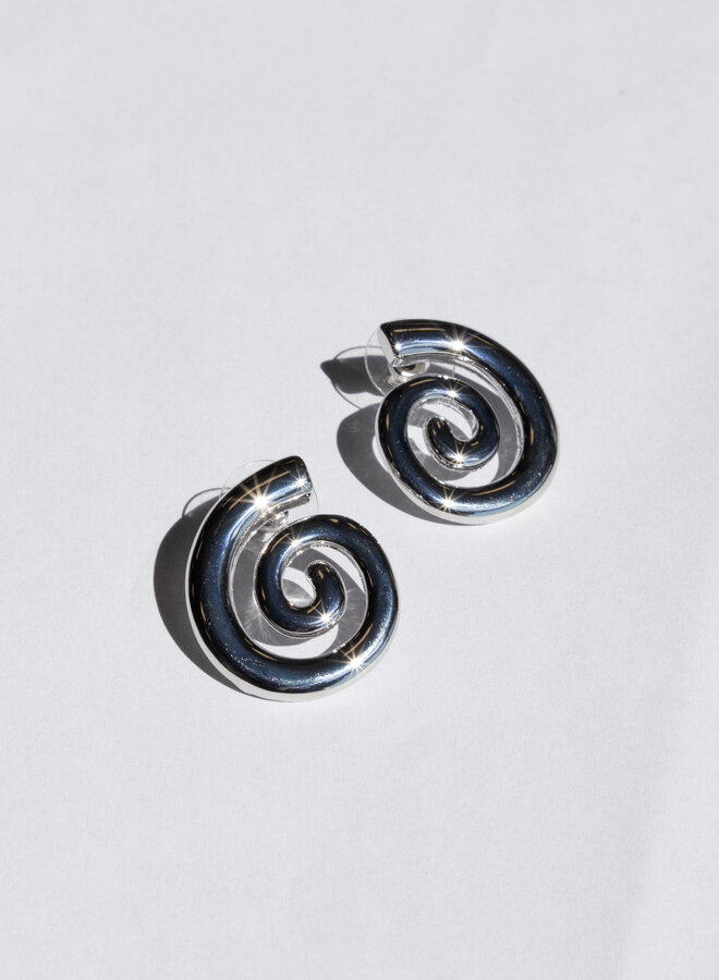 Oorbel Spiral zilver