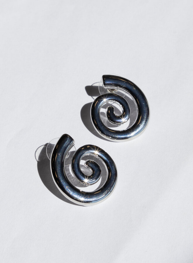 Oorbel Spiral zilver